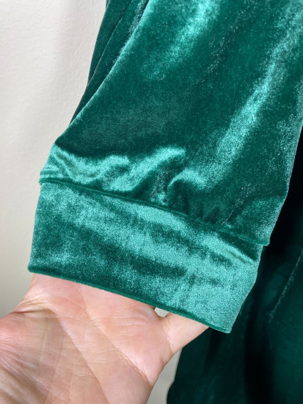 The Vermont Country Store Green Velvet Full Zip Night Gown House Coat Medium! - Picture 2 of 4